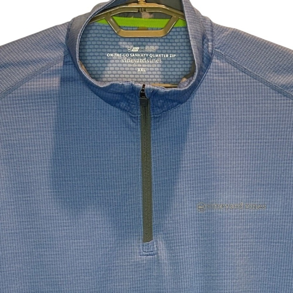 Vineyard Vines On-The-Go Sankaty Quarter Zip XXL Mens Blue Performance Pullover